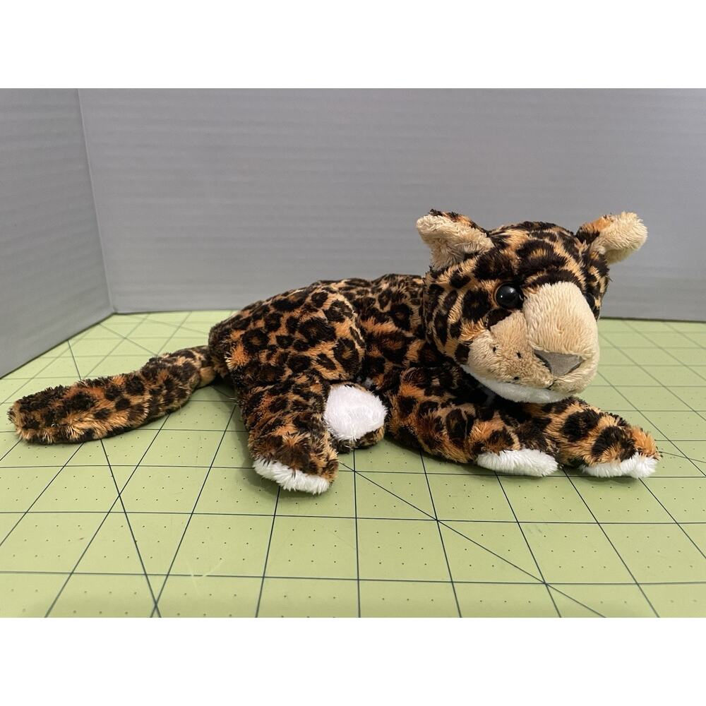 Tangerine Press Leopard Laying 10” Jungle Cat Kitten Plush Stuffed Animal